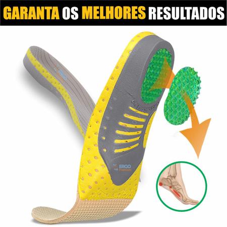 Imagem de Palmilha Amortecedora Para Prevenção E Redução Das Dores Nos Pés Calcanhares e Pernas Original