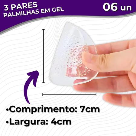 Imagem de Palmilha em Gel Para Apoio dos Pés Anti Impacto e Calos - 3 Pares