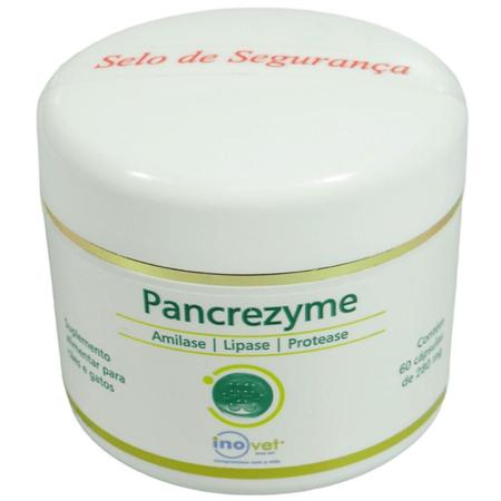 Imagem de Pancrezyme 60 Cápsulas 280Mg Cães E Gatos Inovet Kit Com 5