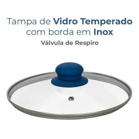 Imagem de Panela Antiaderente Revestimento Cerâmico Genebra Blue 20cm - Casambiente