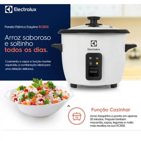 Imagem de Panela Arroz Elétrica Electrolux 7 Xícaras Risoto RCB50 1,3L Desligamento Automático Tampa de Vidro