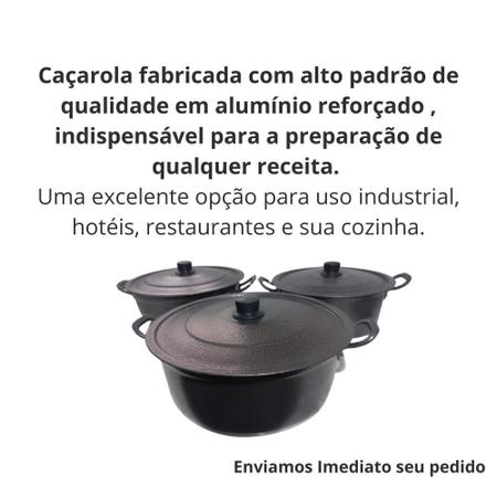 Imagem de Panela Caçarola De Alumínio N26 28 30 Linha Hotel 3 Peças