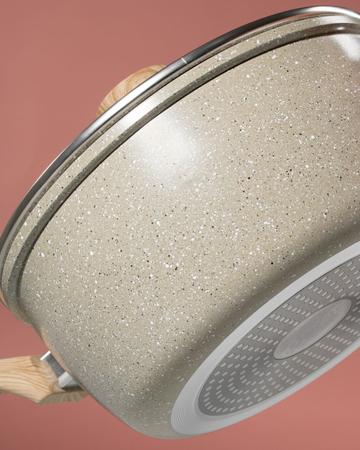 Imagem de Panela Caçarola Indução com tampa 4,5L Cerâmica Marble Edition Cinza Dust Oster