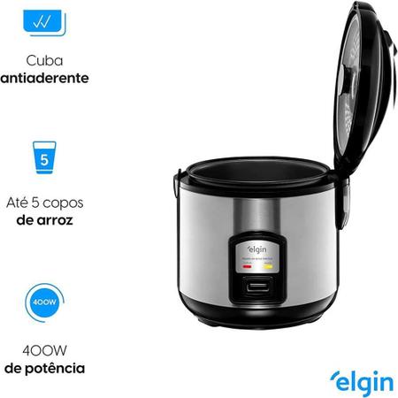 Imagem de Panela de Arroz Elétrica Elgin 400W 42PAR2001000 Preto 127V