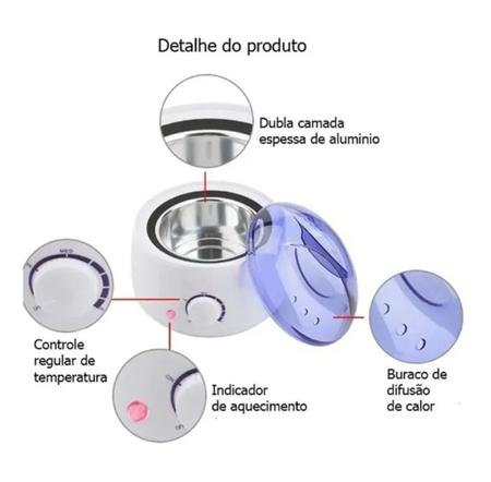 Imagem de Panela de Cera Quente Aquecedor Elétrico Depilação