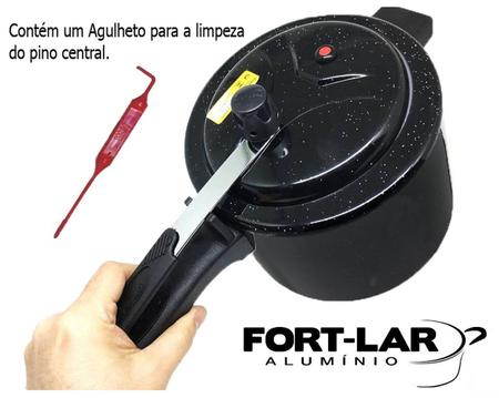 Imagem de Panela De Pressão 4,5 Litros Fort Lar Alumínio Pintada Preto Colorido 9071