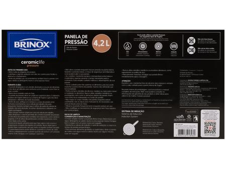 Imagem de Panela de Pressão Brinox 4,2L Preta