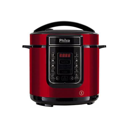 Imagem de Panela de Pressão Digital 6L Inox Vermelha - Philco