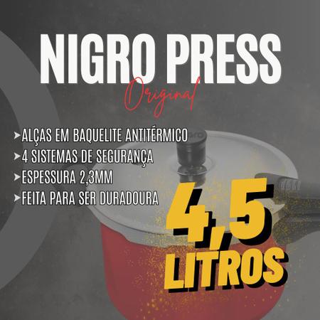 Imagem de Panela de Pressão Nigro Press Vermelha Alumínio 4,5L