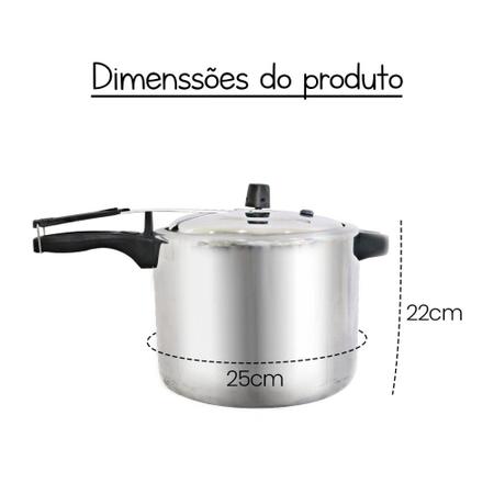 Imagem de Panela de Pressão Roque 10 Litros Grande Alumínio Antiaderente Não Gruda Polida Reforçada Selo de Segurança Inmetro Cozinha