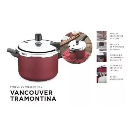 Imagem de Panela De Pressão Tramontina Vancouver 4,5 L - Vermelha