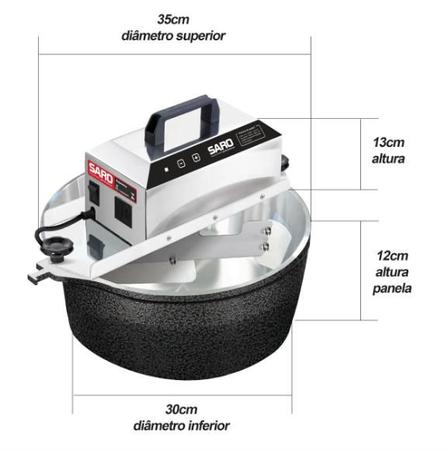 Imagem de Panela Elétric 10L Saro Misturador Doce Bivolt Preto PA10RPC