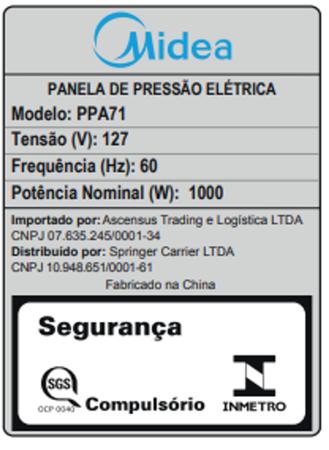 Imagem de Panela Elétrica De Pressão Midea 6 Litros Inox 1000w - 110V ou 220V