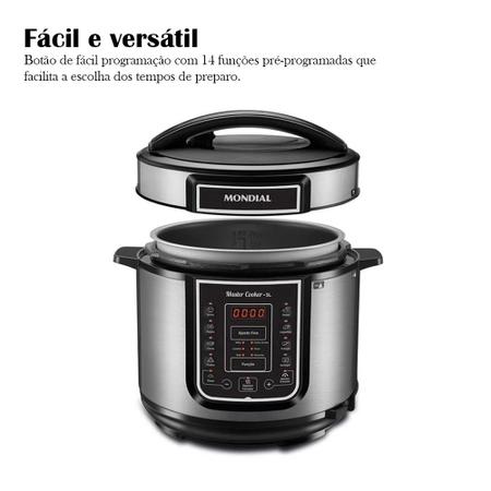 Imagem de Panela Elétrica de Pressão Mondial Digital Master Cooker 5L PE-38- Preta 220V