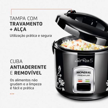 Panela Elétrica Mondial NPE-08-5X Arrozeira Fast Rice5 220V Imagem de Panela Elétrica Mondial NPE-08-5X Arrozeira Fast Rice5 220V