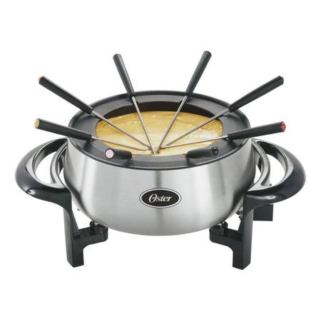 Imagem de Panela Elétrica para Fondue Oster 127V Prata com Controle de Temperatura Antiaderente e com 8 Garfos