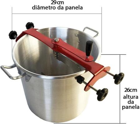 Imagem de Panela Misturadeira Manual Grande 21L Aço Doces e Massas