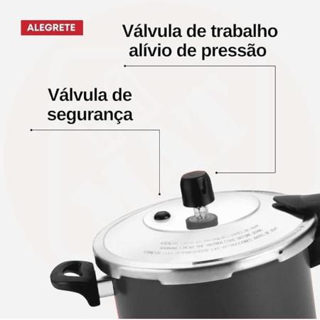 Imagem de Panela Pressão 4,5l Antiaderente Fechamento Externo Premium - Cinza