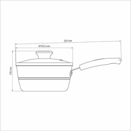 Imagem de Panela tramontina sicília em alumínio com revestimento interno e externo em antiaderente starflon excellent avelã 18 cm 1,9 l