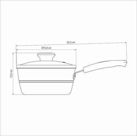 Imagem de Panela tramontina sicília em alumínio com revestimento interno e externo em antiaderente starflon excellent avelã 18 cm 1,9 l