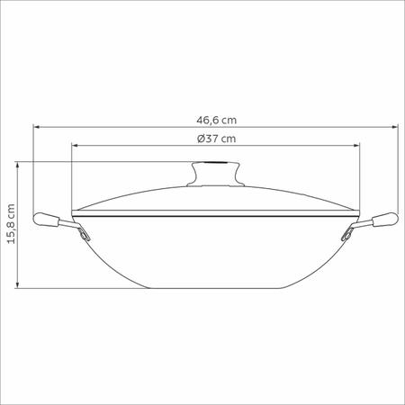 Imagem de Panela Wok Antiaderente Tramontina Alumínio Paris 36cm 6 L