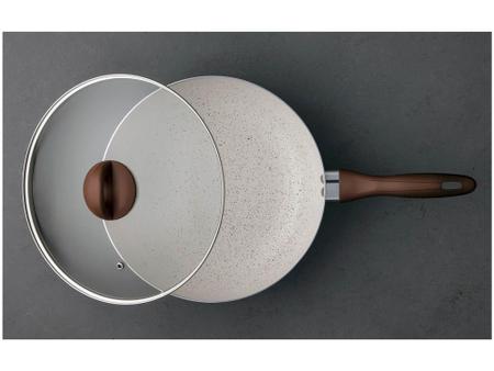 Imagem de Panela Wok Brinox de Alumínio com Tampa - Ceramic Life Smart Plus 4791/157 Vanilla 28cm