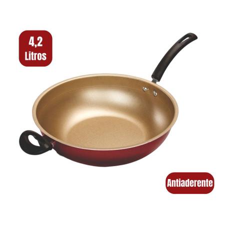 Imagem de Panela Wok Frigideira Grande Funda Antiaderente 4,2 Litros