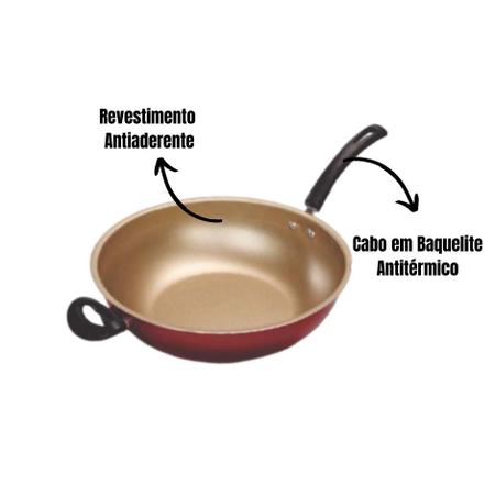 Imagem de Panela Wok Frigideira Grande Funda Antiaderente 4,2 Litros