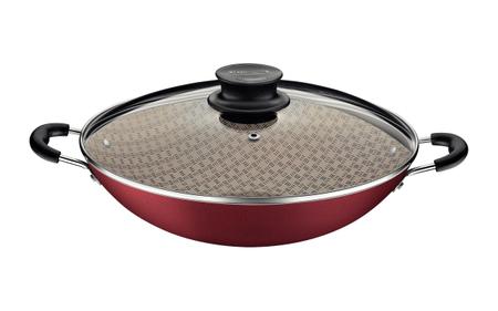 Imagem de Panela Wok Tramontina Paris Antiaderente Starflon Max Tampa de Vidro 32cm 4,4 L Com Colher