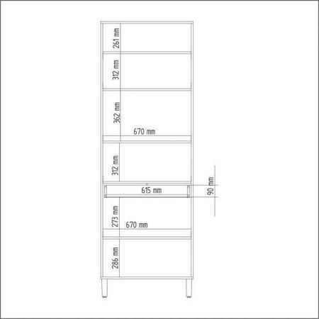 Imagem de Paneleiro 4 portas 1 Gaveta com Pés Linha Modulada Lis Decibal