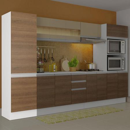 Imagem de Paneleiro Armário de Cozinha 100% MDF 2 Portas Branco/Rustic Smart Madesa