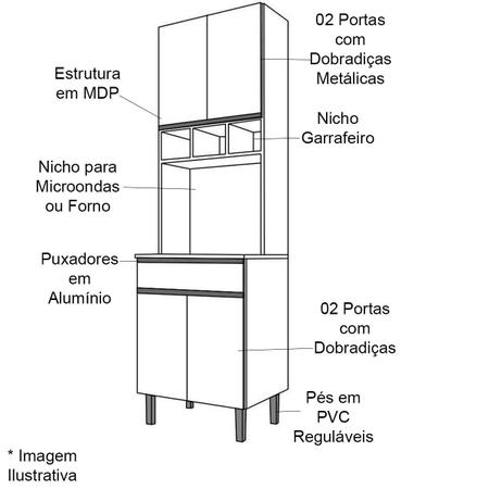 Imagem de Paneleiro Duplo Adriana 4 Portas       