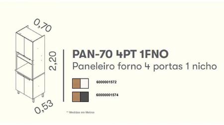 Imagem de Paneleiro Itatiaia Porto 70cm 4 Portas Com Nicho Para Forno