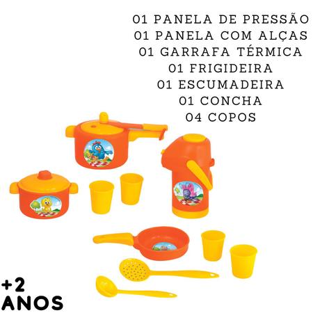 Imagem de Panelinhas Galinha Pintadinha Infantil Colorida C/ 10 Peças