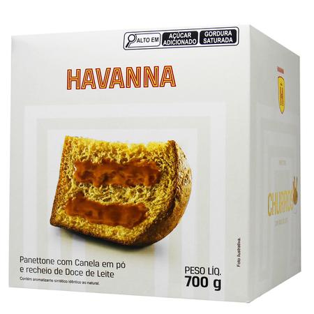 Panetone Havanna Laranja Cristalizada C/ Doce Leite 700g Sabor Laranja  Siciliana Com Doce De Leite