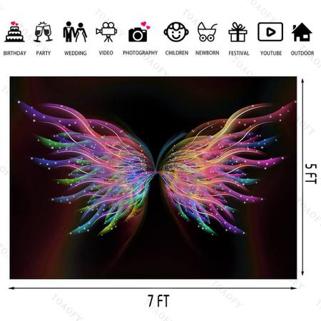 Imagem de Pano de fundo fotográfico TOAOFY Colorful Butterfly Wings 7x5 pés