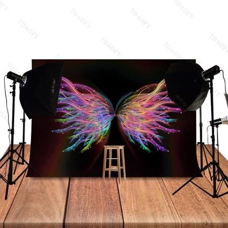 Imagem de Pano de fundo fotográfico TOAOFY Colorful Butterfly Wings 7x5 pés