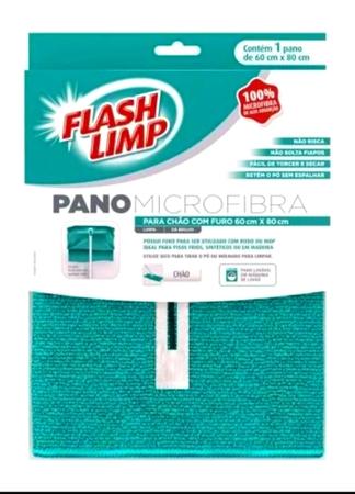 Imagem de Pano de Microfibra para Chão com furo medindo 60cm X 80cm - Flash Limp