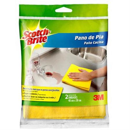 Pano de Pia Scotch Brite Amarelo 2 Unidades - HB004262174 - 3M Imagem de Pano de Pia Scotch Brite Amarelo 2 Unidades - HB004262174 - 3M