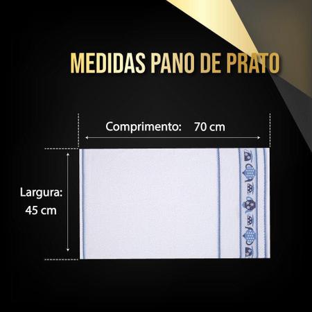 Imagem de Pano de Prato Atoalhado - Absorção Superior - Kit 10 un.