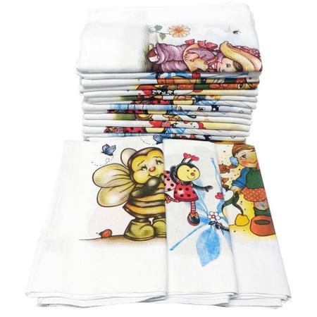 Pano De Prato Copa Atacado Estampado Grande Kit Com 10 Peças - Rubber Store Imagem de Pano De Prato Copa Atacado Estampado Grande Kit Com 10 Peças