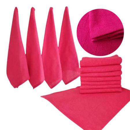 Imagem de Pano De Prato Rosa Colorido Liso Kit Com 5un Pronta Entrega 