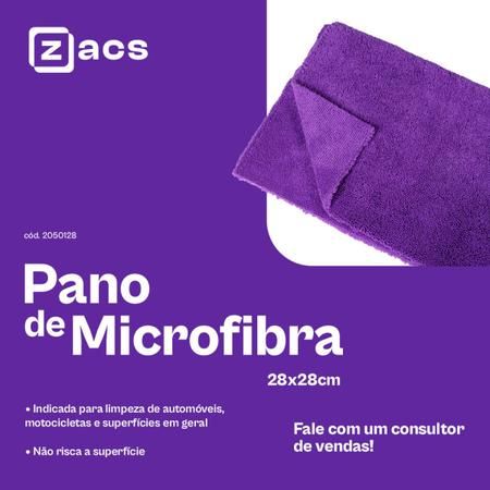 Imagem de Pano Microfibra Automotivo Toalha 28x28 Zacs Roxo 220gsm