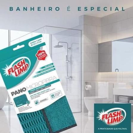 Imagem de Pano Microfibra Para Vidro/ Banheiro Esfrega E Seca De Alta Absorção Flash Limp Flp6711