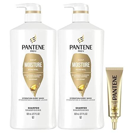 Imagem de Pantene Shampoo Twin Pack com Treament de Cabelo, Renovação diária de Umidade para Cabelos Secos, Seguro para cabelos tratados com cores