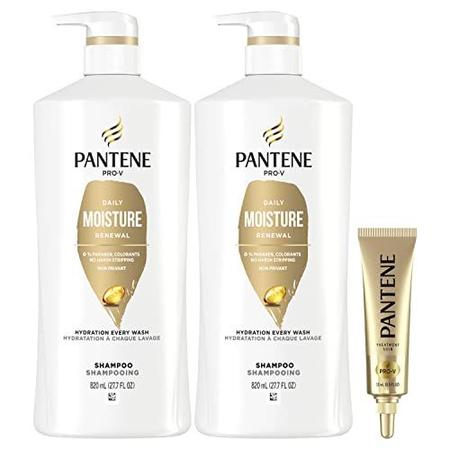 Imagem de Pantene Shampoo Twin Pack com Treament de Cabelo, Renovação diária de Umidade para Cabelos Secos, Seguro para cabelos tratados com cores
