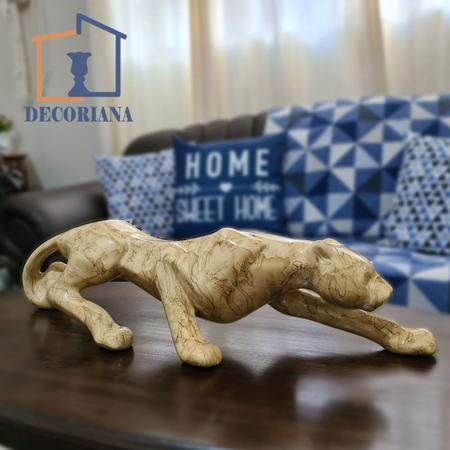 Imagem de Pantera Leopardo Decorativo em Cerâmica 63 cm Decoração Casa Escritório