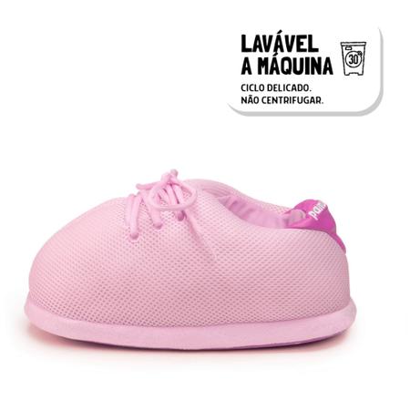 Imagem de Pantufa 3D Tênis de Basquete Rosa Sneaker Net Solado Borracha Antiderrapante Tamanho 33/35 P Importway - IWP3DNET3335