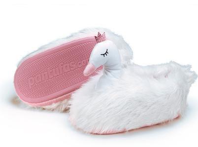 Imagem de Pantufa de Pelúcia Feminina Branca 3d Cisne 39 41 g Peludo Importway