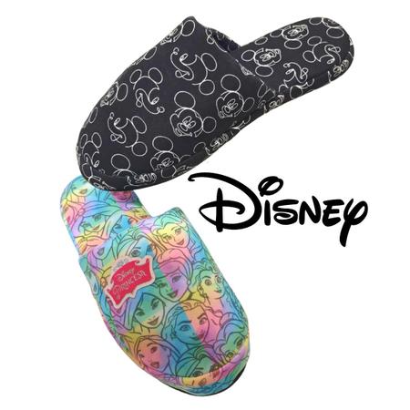 Imagem de Pantufa feminina chinelos de quarto Confortável Disney Princesas Mickey